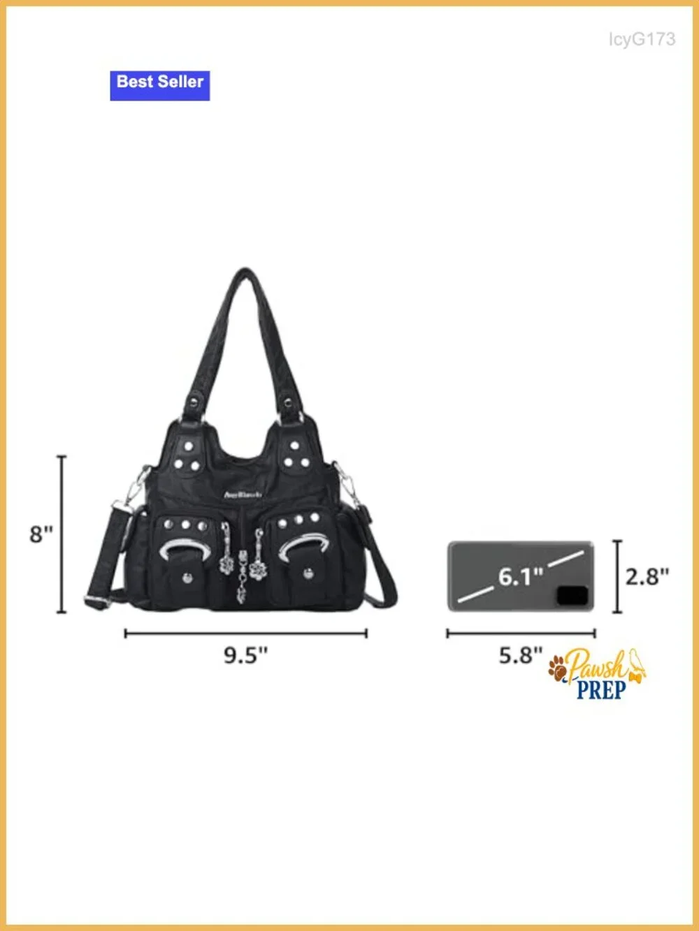 Vegan Leather Hobo Bag Multi-Pocket Crossbody Adjustable Strap